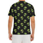 Green Alien Face Pattern Print Men's Short Sleeve Rash Guard