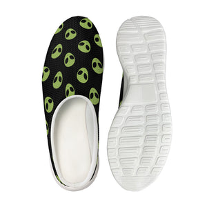 Green Alien Face Pattern Print Mesh Casual Shoes