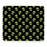 Green Alien Face Pattern Print Mouse Pad