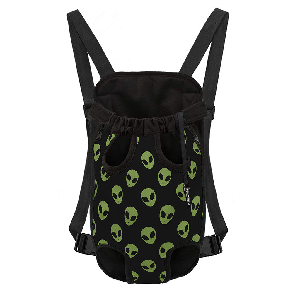 Green Alien Face Pattern Print Pet Carrier Backpack