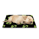Green Alien Face Pattern Print Pet Cooling Mat Cover