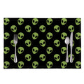 Green Alien Face Pattern Print Placemat