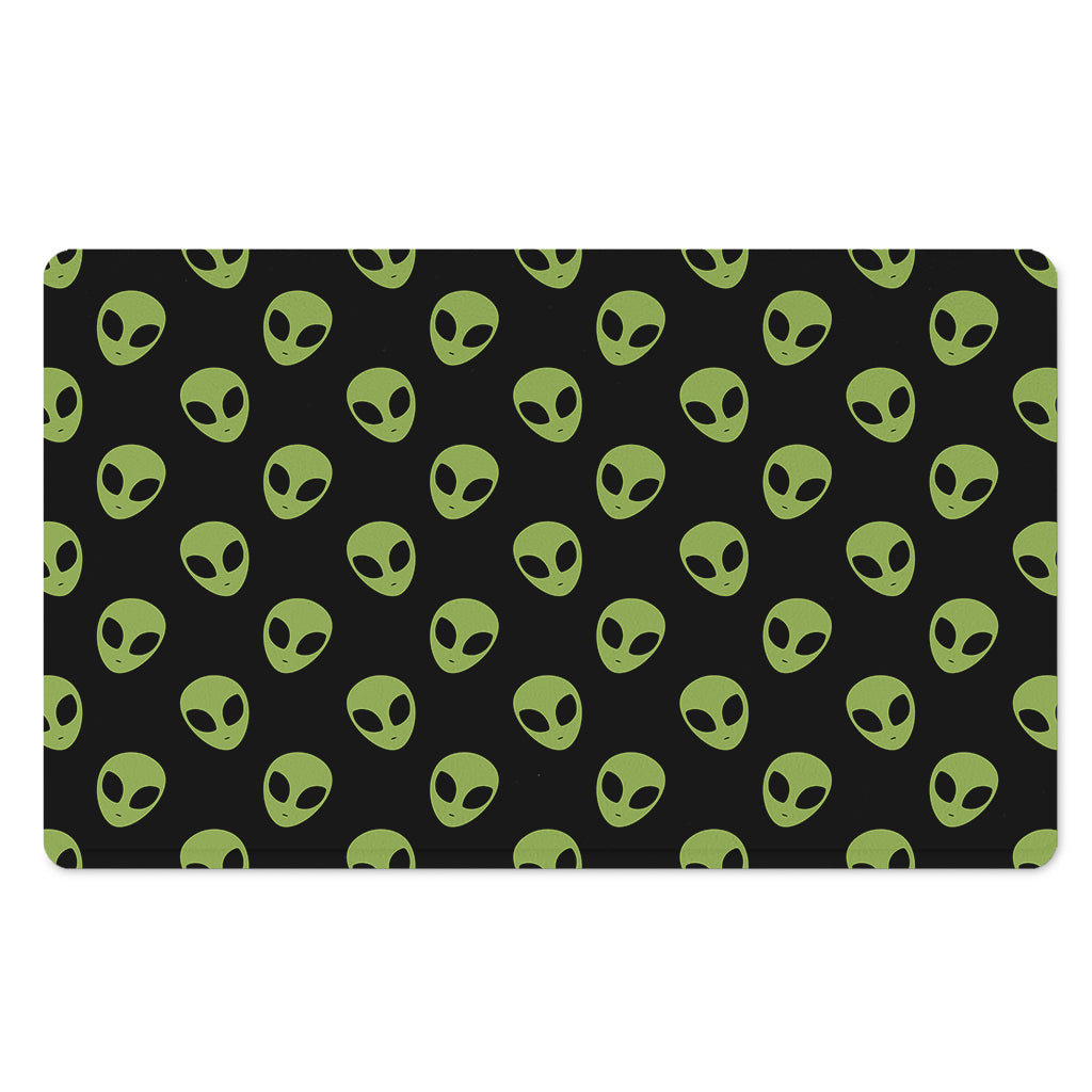 Green Alien Face Pattern Print Polyester Doormat