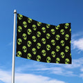 Green Alien Face Pattern Print Polyester Flag