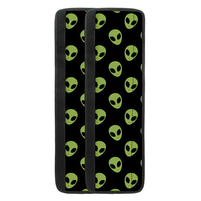 Green Alien Face Pattern Print Refrigerator Handle Covers