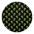 Green Alien Face Pattern Print Round Blanket