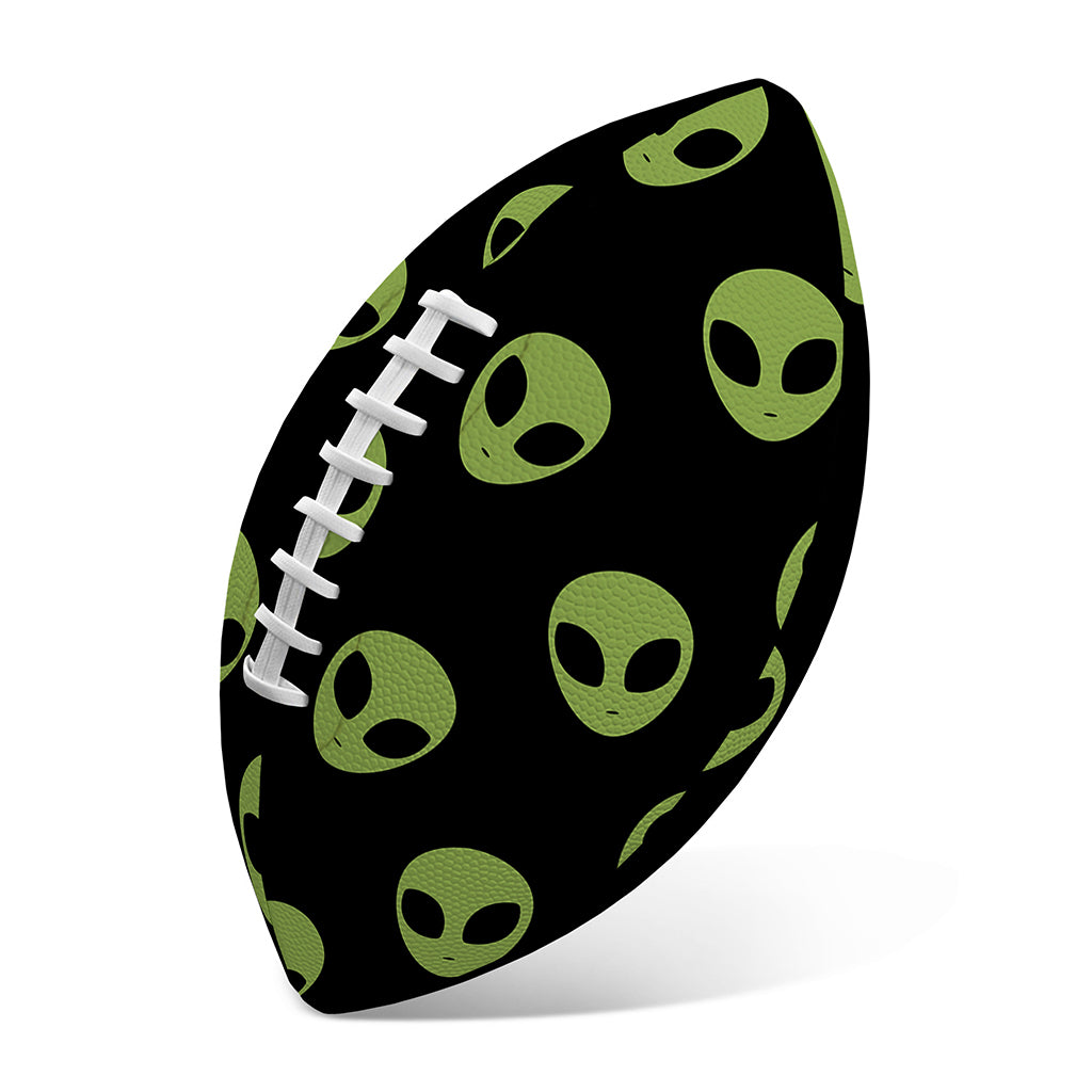 Green Alien Face Pattern Print Rugby Ball