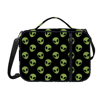 Green Alien Face Pattern Print Shoulder Strap Bible Bag