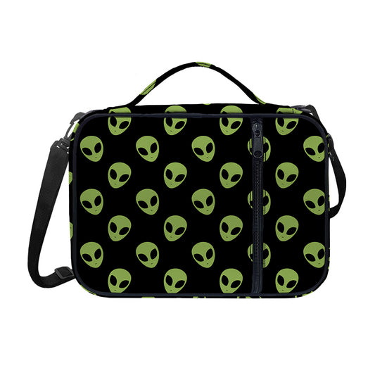 Green Alien Face Pattern Print Shoulder Strap Bible Bag