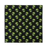 Green Alien Face Pattern Print Silk Bandana