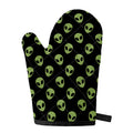 Green Alien Face Pattern Print Single Oven Mitt