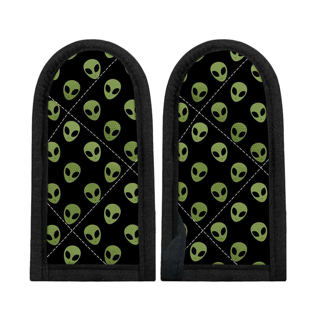Green Alien Face Pattern Print Skillet Handle Cover