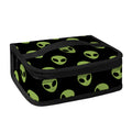 Green Alien Face Pattern Print Small Lunch Bag