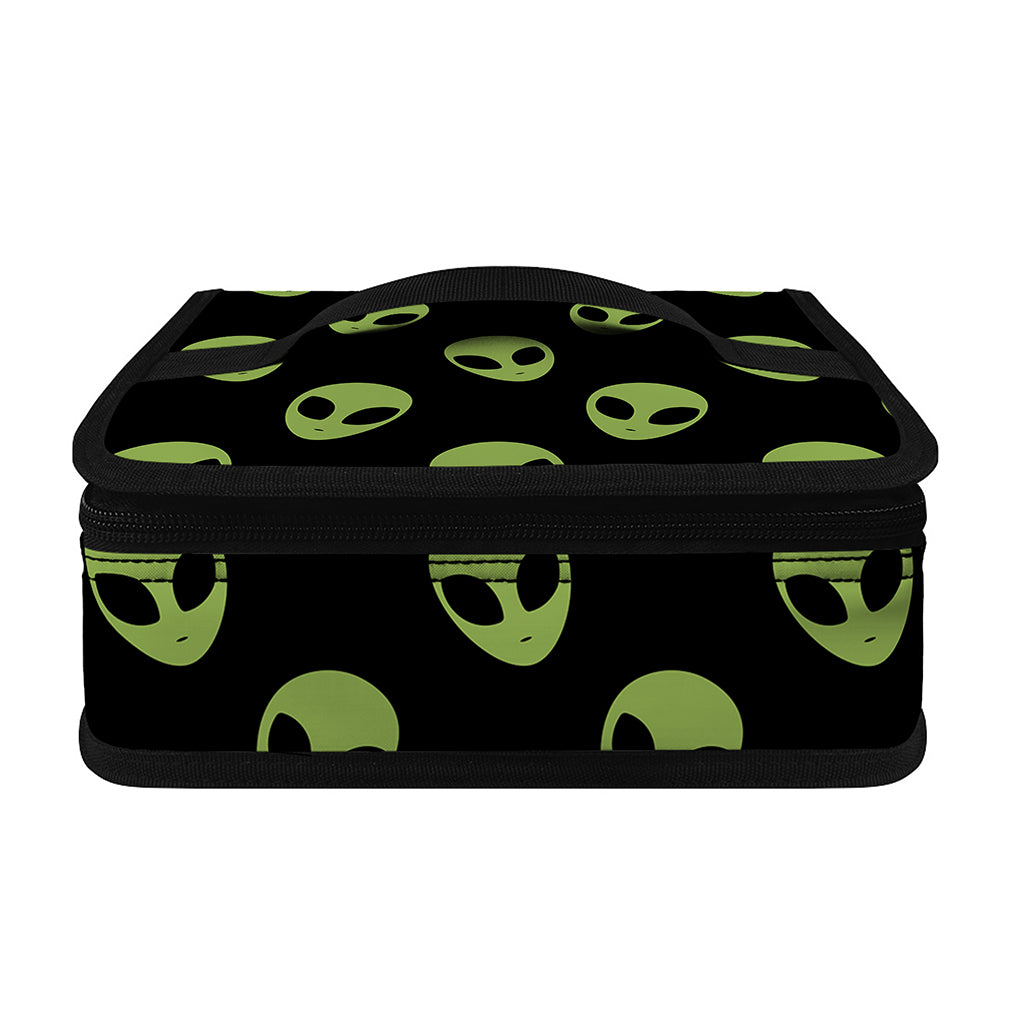 Green Alien Face Pattern Print Small Lunch Bag