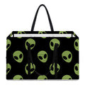 Green Alien Face Pattern Print Utility Tote Bag