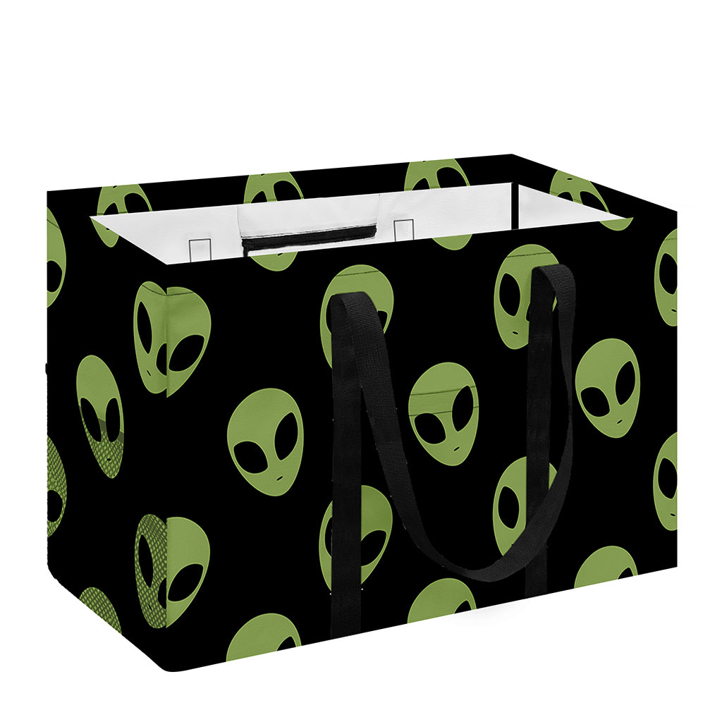 Green Alien Face Pattern Print Utility Tote Bag