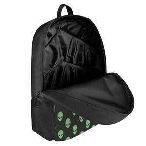 Green Alien Face Print 17 Inch Backpack