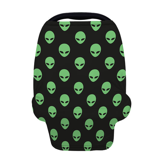 Green Alien Face Print Baby Seat Cover