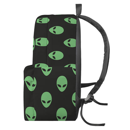 Green Alien Face Print Backpack