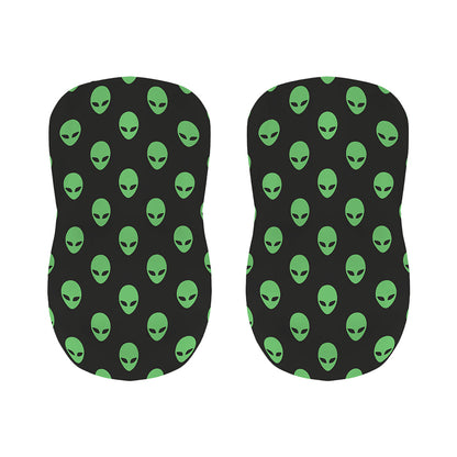 Green Alien Face Print Bar Stool Covers