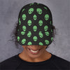 Green Alien Face Print Baseball Cap