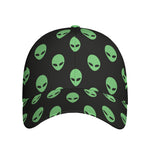 Green Alien Face Print Baseball Cap