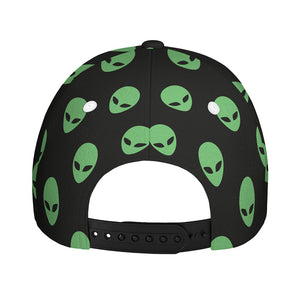 Green Alien Face Print Baseball Cap