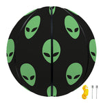 Green Alien Face Print Basketball