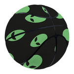 Green Alien Face Print Basketball