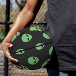 Green Alien Face Print Basketball