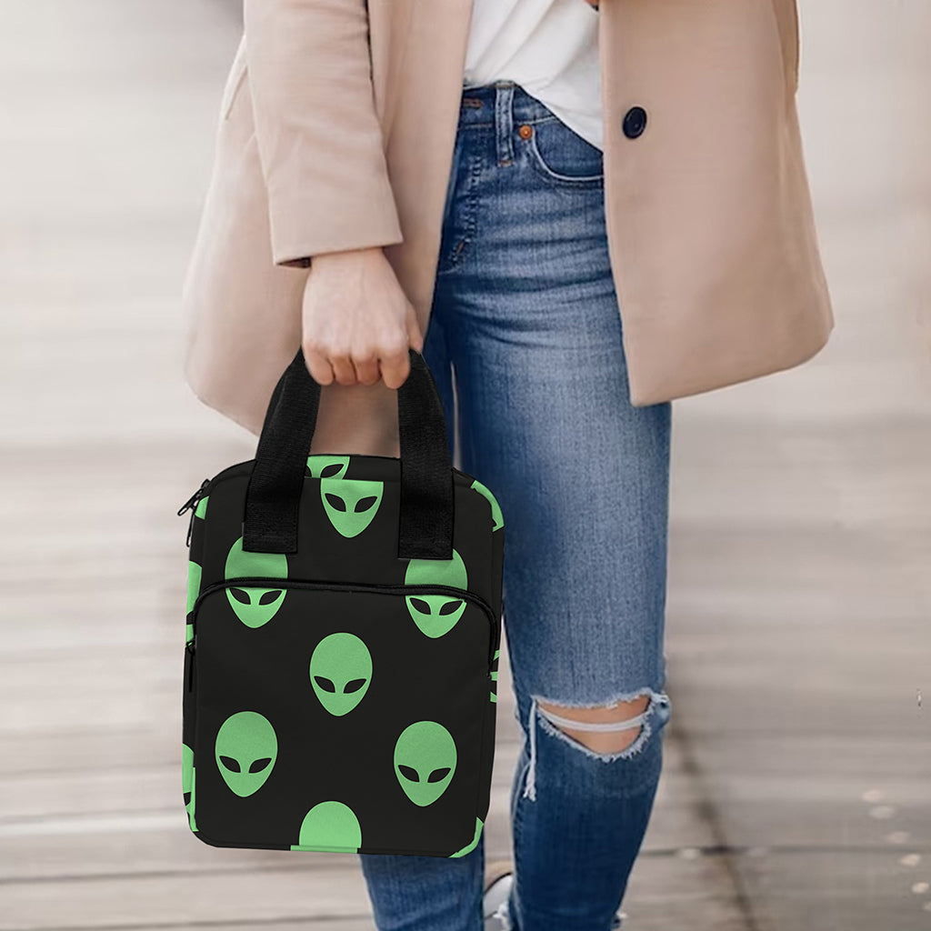 Green Alien Face Print Bible Tote Bag