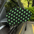 Green Alien Face Print Car Side Mirror Covers