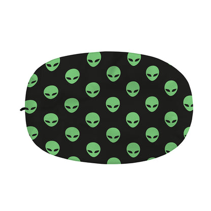 Green Alien Face Print Car Side Mirror Covers