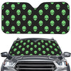 Green Alien Face Print Car Windshield Sun Shade