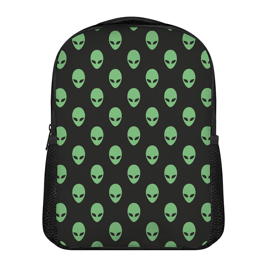 Green Alien Face Print Casual Backpack