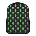 Green Alien Face Print Casual Backpack