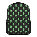 Green Alien Face Print Casual Backpack