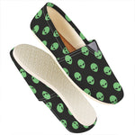 Green Alien Face Print Casual Shoes