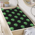 Green Alien Face Print Changing Pad Cover