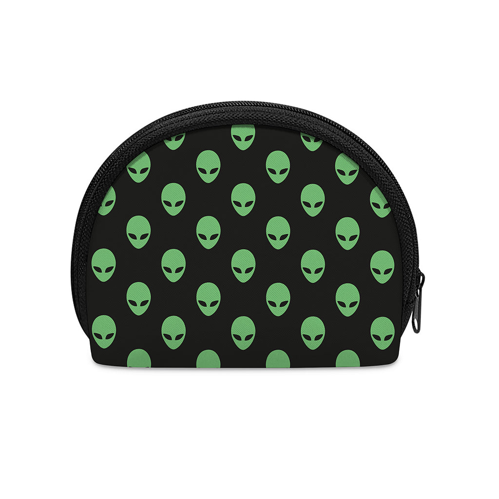Green Alien Face Print Coin Purse