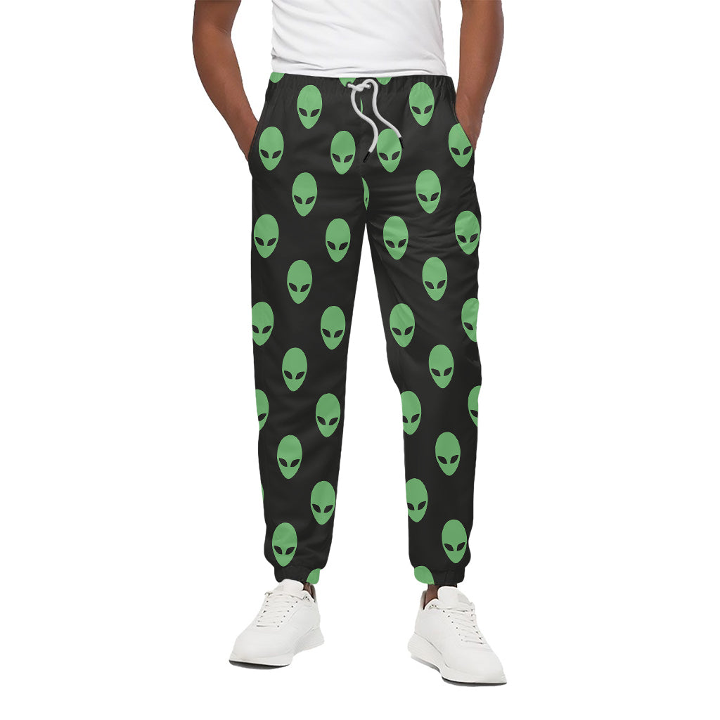 Green Alien Face Print Cotton Pants