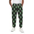 Green Alien Face Print Cotton Sweatpants