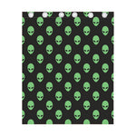 Green Alien Face Print Curtain