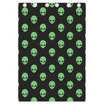 Green Alien Face Print Curtain