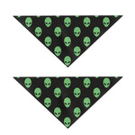Green Alien Face Print Dog Bandana