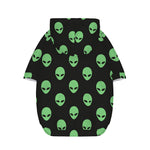 Green Alien Face Print Dog Zip Up Hoodie