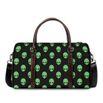 Green Alien Face Print Duffle Bag