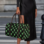 Green Alien Face Print Duffle Bag