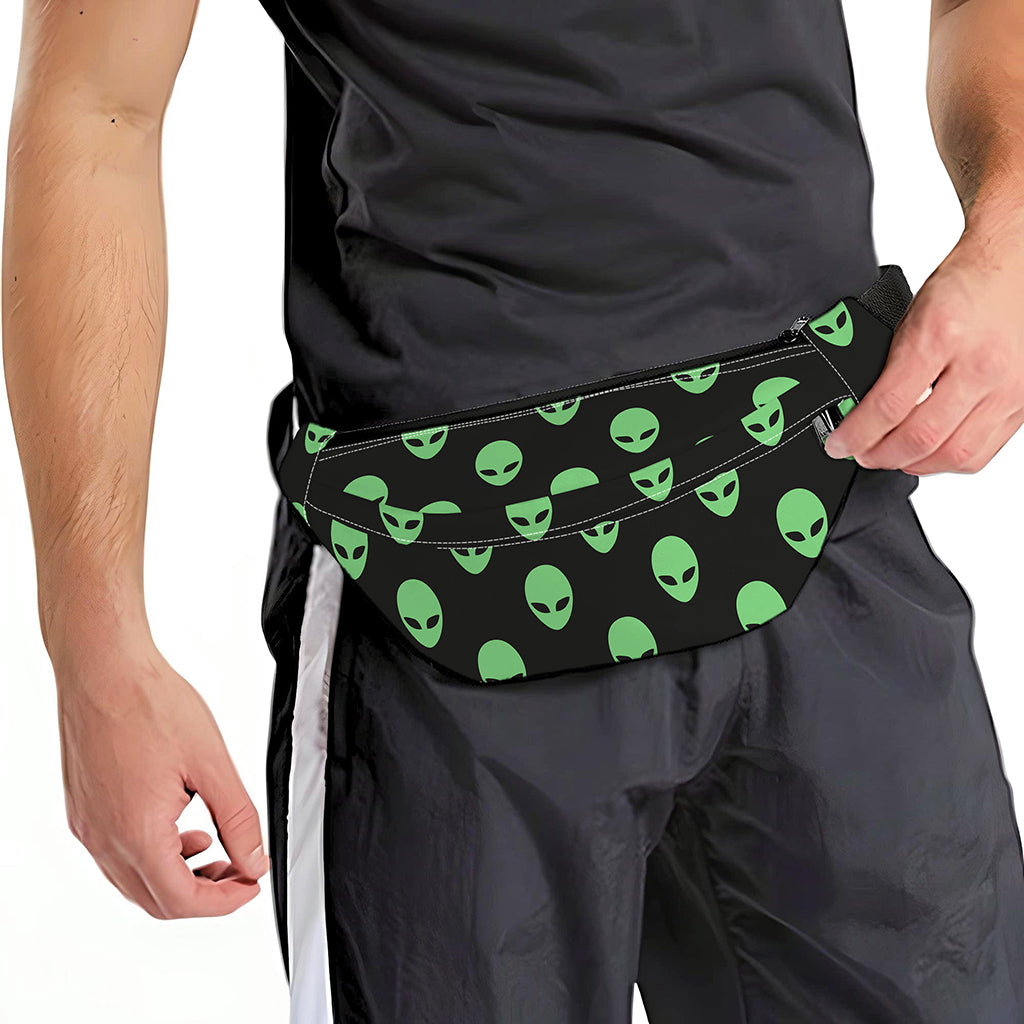 Green Alien Face Print Fanny Pack