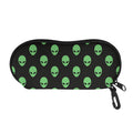Green Alien Face Print Glasses Case